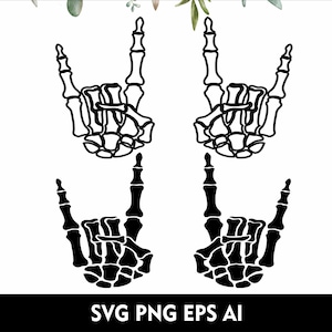 Skeleton Rock handen Svg Rock and Roll Svg Png skelet Hand Svg Hand teken silhouet botten van menselijke Svg Rock Hand snijden bestand SVG PNG EPS