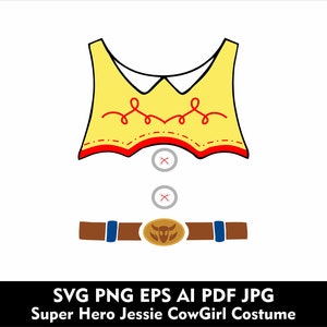 CowGirl Jessie Kostüm svg Jessie Toy Story Kostüm svg Png Eps Cowgirl Jessie svg Toy Story Jessie Tshirt Design svg