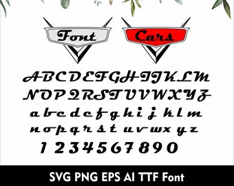 Cartoon Cars Font Cars Alphabet Letters Svg Png Eps TTF Font for Cricut Svg