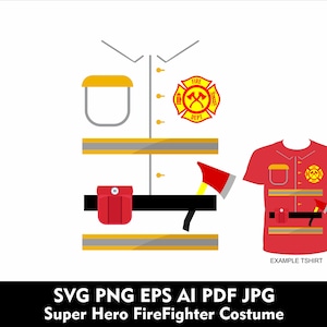 Super herói bombeiro traje camisa svg bombeiro herói traje svg png eps super-herói bombeiro svg herói bombeiro brinquedos tshirt design