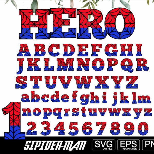 Spider Hero Font SVG, Spider Alphabet Doodle SVG, Superhero Font Svg, Spider font for Cricut, Superhero Font, Spider Font Svg Png Eps Ai