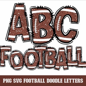 American Football Font PNG SVG Football Letters Alphabet PNG Football Doodle Png Sublimation Font Sports Theme Alphabet