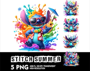 Sommer Stich 5 PNG Design Hochauflösender transparenter Hintergrund Design PNG Geeignet für Sublimation PNG Stich Png
