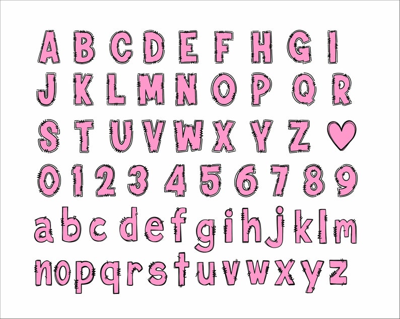 BUNDLE Doodle Letters PNG Transparent Doodle Alphabet Hand Drawn ...