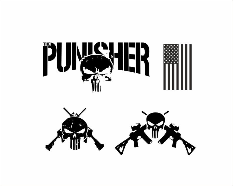 Punisher Skull Svg Bundle Punisher Tshirt Design Skull Svg Eps Png Ai Vector Skull Punisher Svg Files image 9