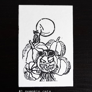 Linoldruck Halloween 10x15 cm