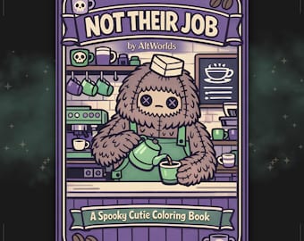 Spooky Cutie Coloring Book PDF – Plush Cryptids & Skeleton Cozy Pages
