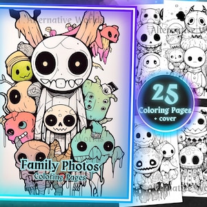 Goth Kawaii Dark Anime Spooky Monsters Coloring Book, Halloween Cute and Scary Pastel Goth Printable Adults & Teens Coloring Pages