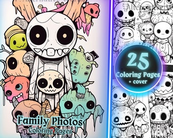 Goth Kawaii Dark Anime Spooky Monsters Coloring Book, Halloween Cute and Scary Pastel Goth Printable Adults & Teens Coloring Pages