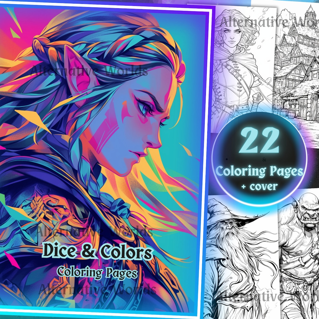 DND Anime Fantasy Enchanted Coloring Page, Dungeons and Dragons Scenery ...