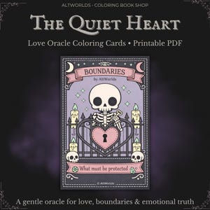 Páginas para colorir do Oráculo do Amor em PDF | Cartas fofas e assustadoras em estilo tarô