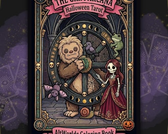 Halloween Tarot Coloring Pages | Spooky Cutie Gothic Major Arcana PDF