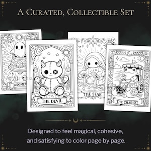 Spooky Cutie Tarot Coloring Book – Goblincore Plush Pages (PDF) image 7