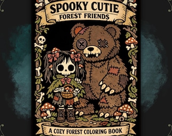 Spooky Cutie Goblincore Coloring Book PDF | Forest Friends Pages