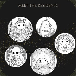 Gothic Botanical Coloring Pages | Spooky Cutie Greenhouse Creatures PDF image 6