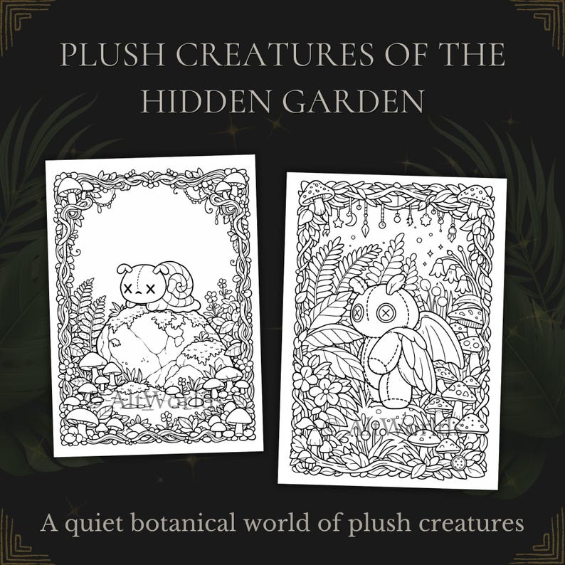 Botanische Malvorlagen PDF | Spooky Cutie Plüsch Cryptid Folklore Buch Bild 2