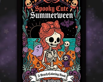 Spooky Cutie Summerween Coloring Pages - Gothic Beach PDF