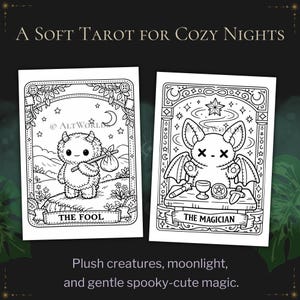 Spooky Cutie Tarot Coloring Book – Goblincore Plush Pages (PDF) image 2
