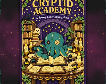 Spooky Cutie Coloring Pages PDF · Plush Cryptids · Gothic Dark Academia Book