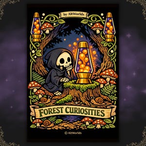 Spooky Cutie Plush Cryptid Coloring Book | Retro Forest Coloring Pages PDF
