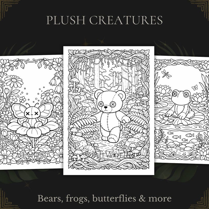 Botanische Malvorlagen PDF | Spooky Cutie Plüsch Cryptid Folklore Buch Bild 4