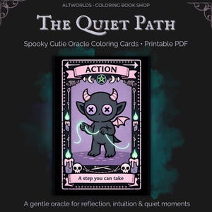 Páginas para colorear de oráculos en PDF / Baraja de guía de belleza espeluznante estilo tarot