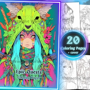 DND Anime Characters Malbuch: Dungeons and Dragons Printable (PDF-Download 8,5 x 11 in