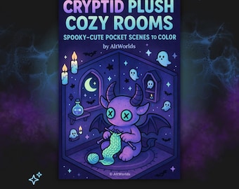 Spooky Cutie Cryptid Coloring Book – Plush Cozy Rooms PDF Printable