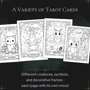 Spooky Cutie Tarot Coloring Book – Goblincore Plush Pages (PDF) image 6