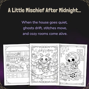 Spooky Cutie Coloring Book PDF, Cozy Gothic Coloring Pages image 2