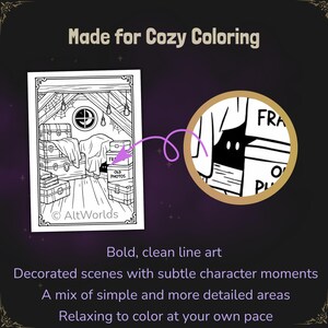 Spooky Cutie Coloring Book PDF, Cozy Gothic Coloring Pages image 4