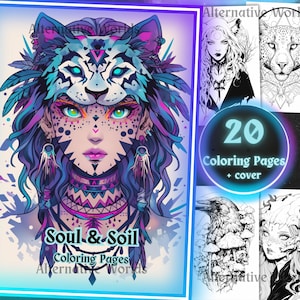 Gothic Witch Animal Coloring Pages: Spooky Grayscale Fantasy (PDF Download)