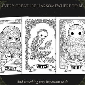Gothic Botanical Coloring Pages | Spooky Cutie Greenhouse Creatures PDF image 4