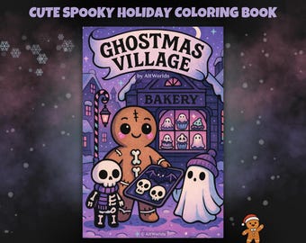 Spooky Cutie Christmas Coloring Book PDF • Kawaii Goth Holiday Pages PDF