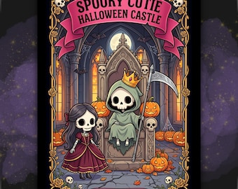 Halloween Coloring Pages | Spooky Cutie Castle Skeleton Grim Reaper