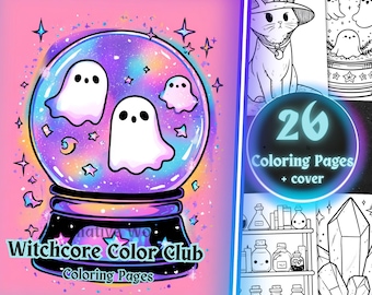 Kawaii Witch Coloring Book: Spooky Cutie Halloween Art (PDF Download)