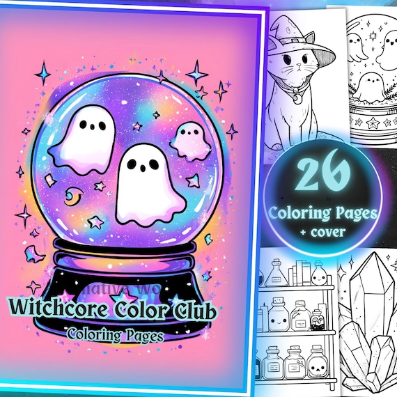 Kawaii Witch Coloring Book: Spooky Cutie Halloween Art (PDF Download)