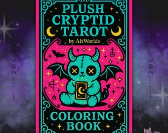 Plush Cryptid Tarot Coloring Book – Spooky Cutie Gothic PDF for Adults