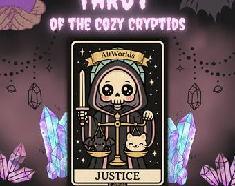 Cozy Cryptids Tarot Coloring Book: Creepy Cutie Kawaii Goth Style (PDF)