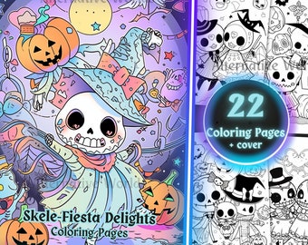 Kawaii Halloween Spooky Season Pastel Goth Coloring Sheet, Pastel Halloween Coloring Pages for Kids, Teens & Adults, Coloring Book PDF