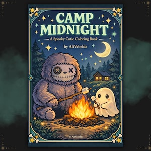 Kolorowanki Spooky Cutie · Pluszowy obóz letni Cryptids w formacie PDF