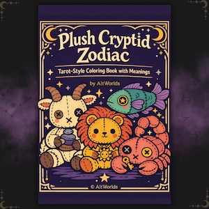 Libro para colorear del Zodiaco: páginas de peluche estilo tarot (PDF)
