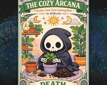 The Cozy Arcana: Spooky Cutie Tarot PDF Coloring Book | Cozy & Relaxing Pages