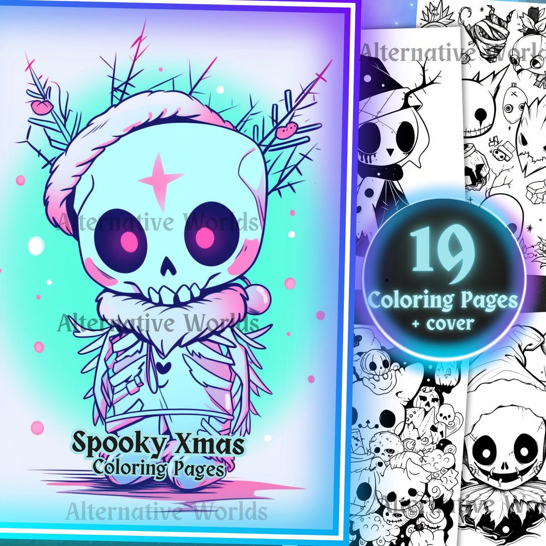Spooky Creepy Cute Goth Christmas Dark Gothic Coloring Sheet - Etsy