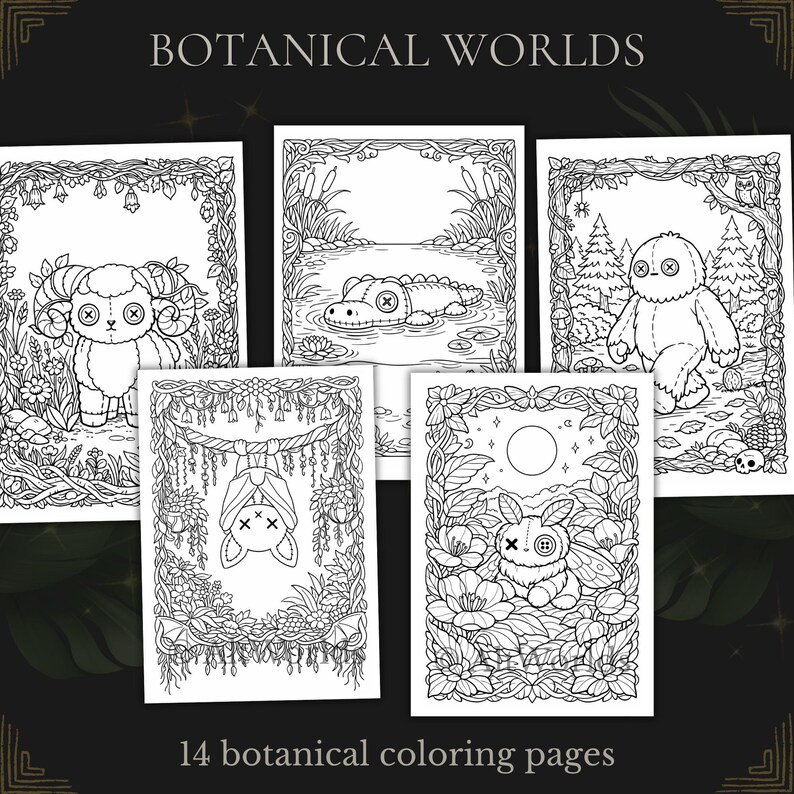 Botanische Malvorlagen PDF | Spooky Cutie Plüsch Cryptid Folklore Buch Bild 3