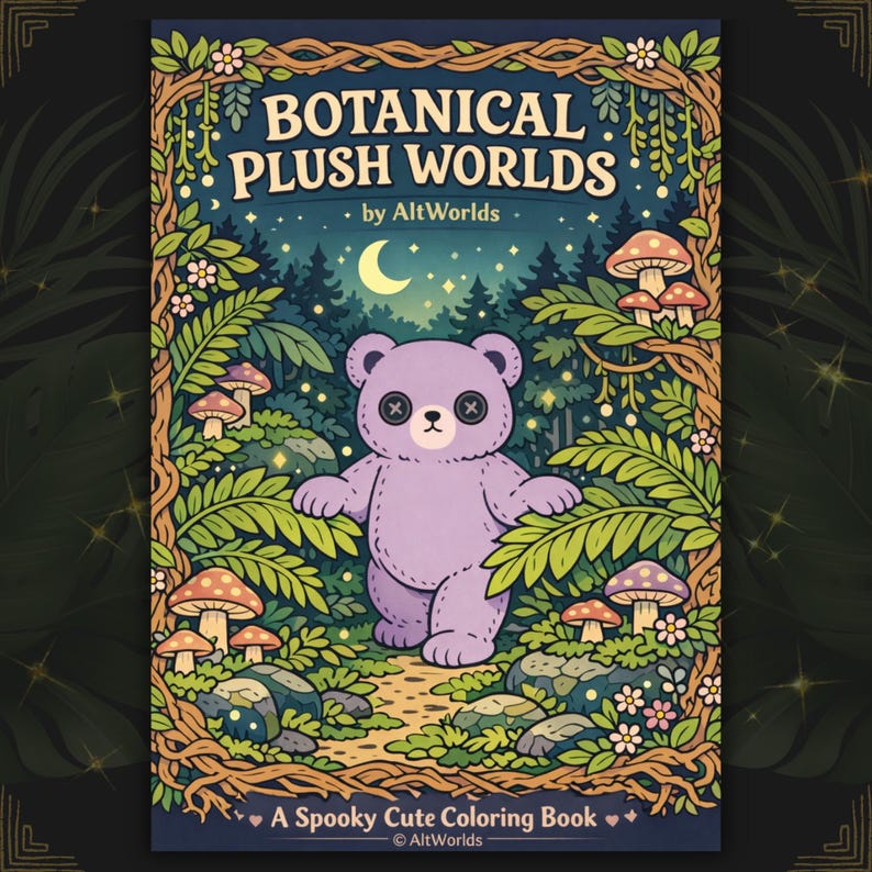 Botanische Malvorlagen PDF | Spooky Cutie Plüsch Cryptid Folklore Buch Bild 1