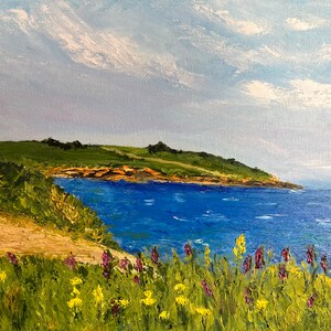 Seascape drawn from life. Oil painting. Original Art
