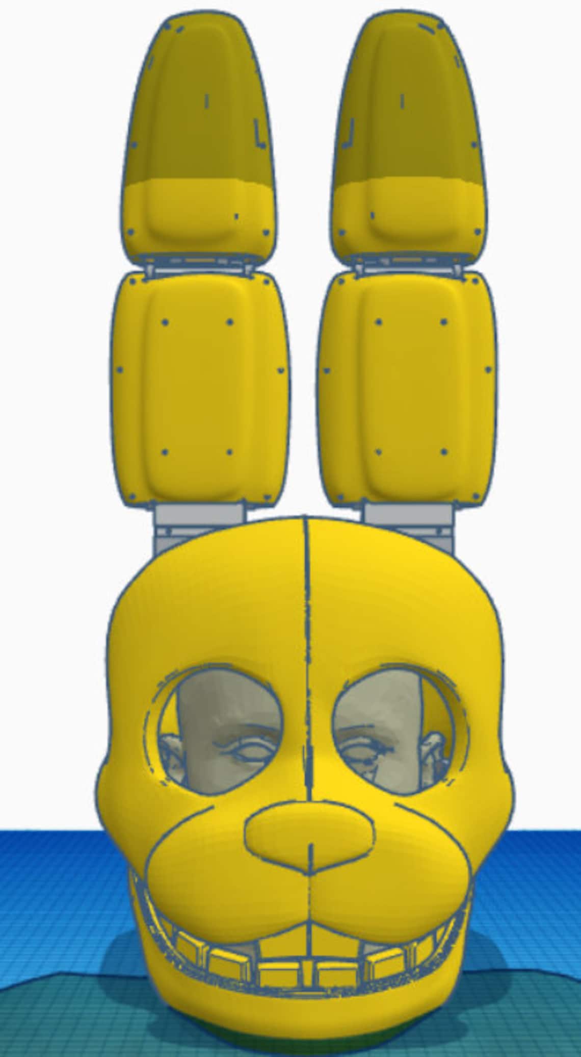 The Silver Eyes Springbonnie 3D Model File Mask with Jaw and Ear