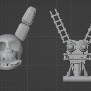Springbonnie Head 3D MODEL FILE (with Endoskeleton Head, None ...