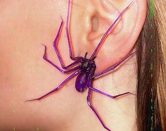 plastic spider as an earring | neon green | 1 pcs